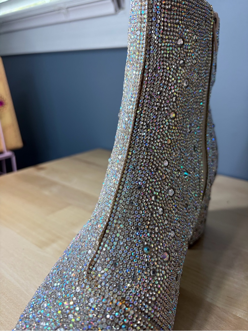 Betsey Johnson Rhinestoned Kyla Booties. Blue bottoms - Picture 6 of 11